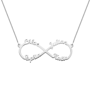 2018 X'mas Sterling Silver Infinity Symbol Necklace 4 Names
