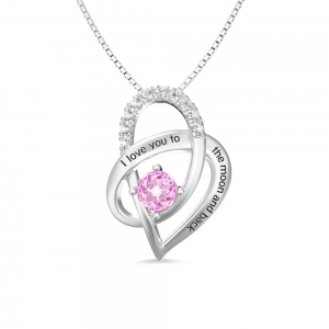 I Love You To The Moon and Back Necklace in Silver