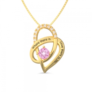Personalized Heart Necklace With Birthstone