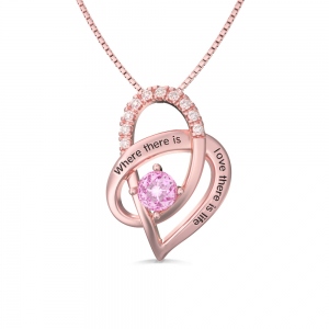 Personalized Heart Necklace With Birthstone