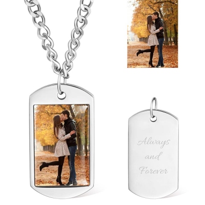 Custom Stainless Steel Photo Dog Tag Keychain/Necklace