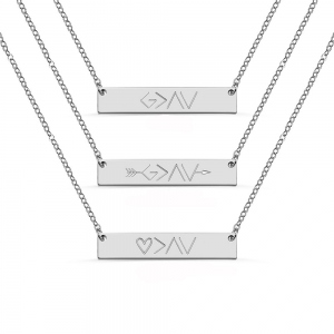 "God is greater than the highs and lows" Personalized Bar Necklace
