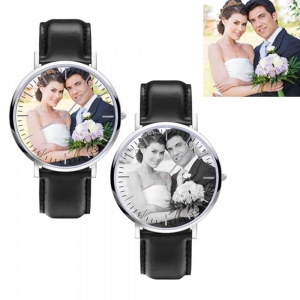 Men/Women Personalized Photo Leather Watch Memorial Gift