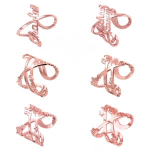 Personalized Infinity Name Ring in Rose Gold