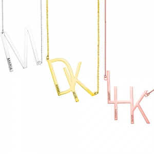 Custom-made Sideways Initial Necklace