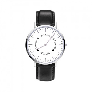 Man/Women Memory Gift Engraved Watch Leather Strap