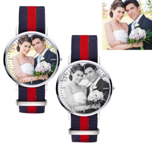 Valentine's Day Gift Fashion Style Men's Personalized Photo Watch Nylon Strap