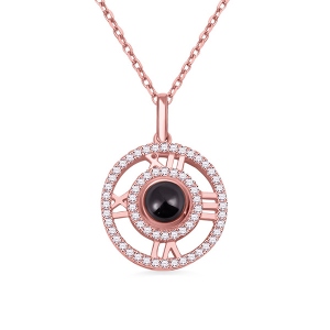 Personalized Projective Photo Love Necklace in Rose Gold