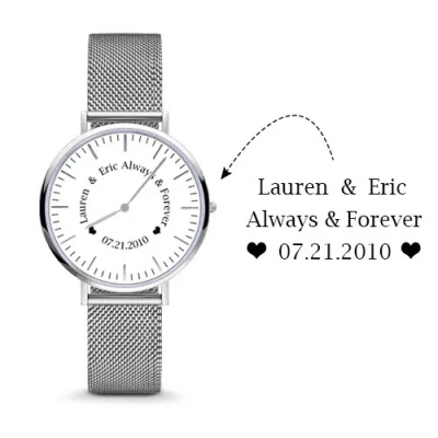 2018 Christmas Day Gift Personalized Engraved Stainless Steel Watch