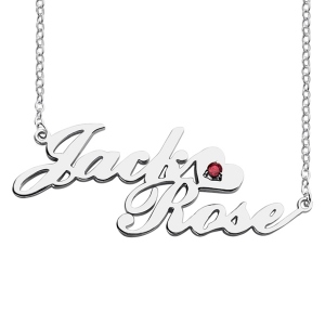 Custom  Sterling Silver Double Lovers' Names Necklace