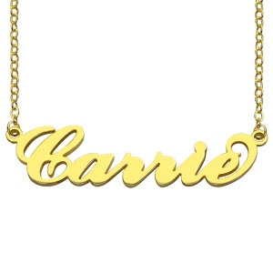Personalized Carrie Name Necklace 18K Gold Plated
