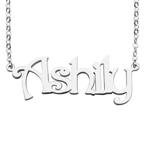 Sterling Silver Harrington Font Name Necklace