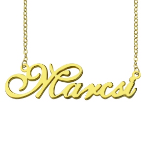 Personalized Nameplate Necklace 18K Gold Plated