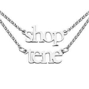 Sterling Silver Double Layer Mini Name Necklace