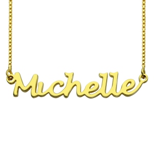 HandWriting Name Necklace 18K Gold Plate