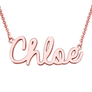 Customized Rose Gold Name Necklace in Cursive Style