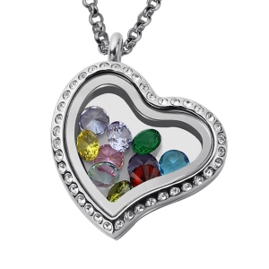 Mom's Stainless Steel Birthstone Floating Locket