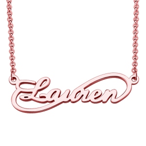 Unique Infinity Style Name Necklace In Rose Gold