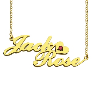Gold Double Nameplate Necklace Carrie Style